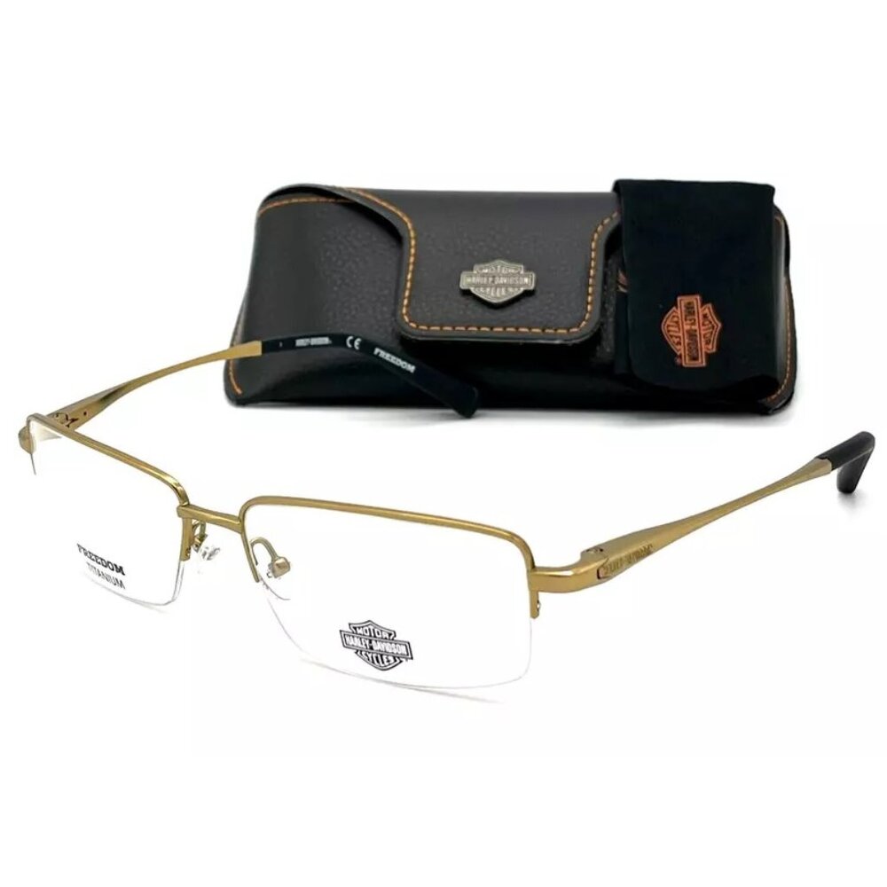 HARLEY DAVIDSON FREEDOM HD9024 032 Pale Gold / Demo Lens 59mm Eyeglasses